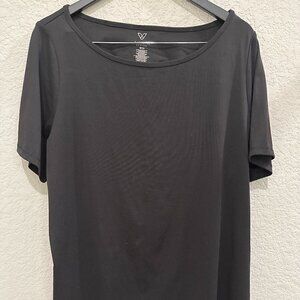 Livi Active Women's Scoop Neck Short Sleeve Black Top Size 18-20
